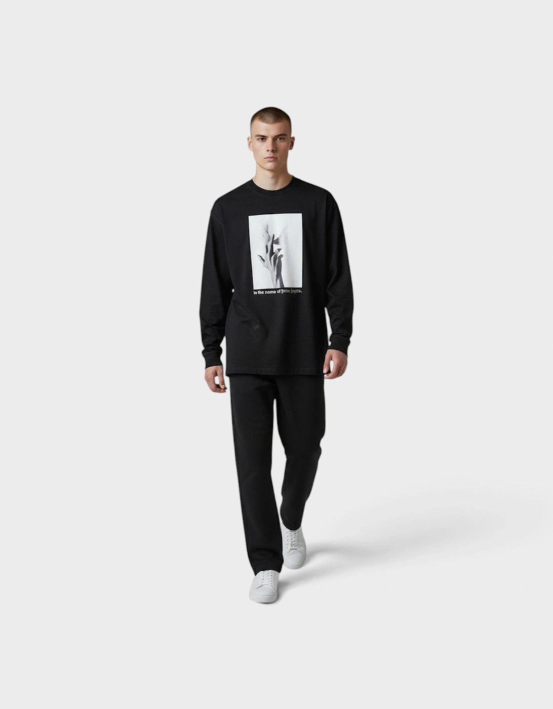 Wings Loose Tee Long Sleeve Black