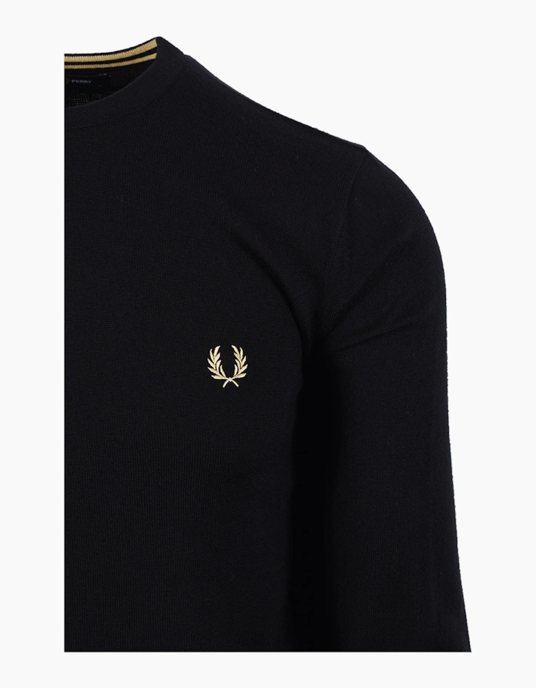 FRED PERRY CLASSIC CREW NECK KNITWEAR BLACK