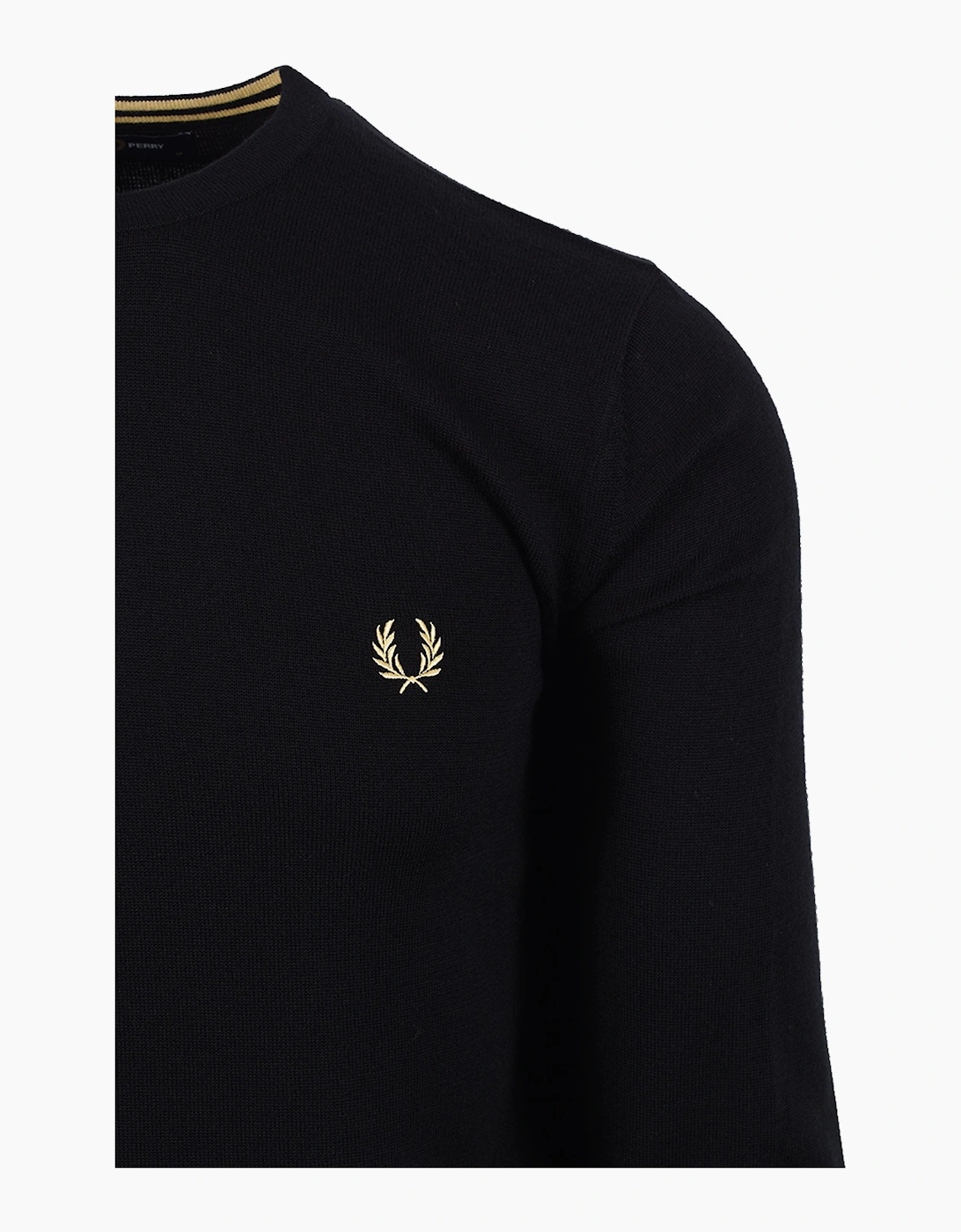 FRED PERRY CLASSIC CREW NECK KNITWEAR BLACK