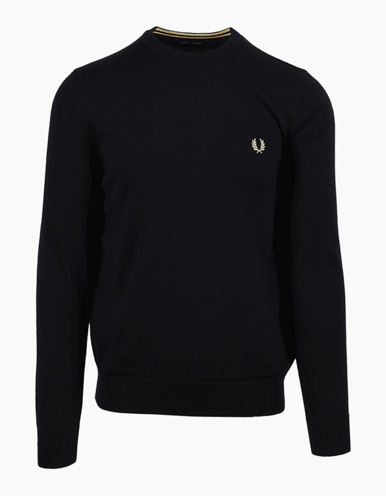 FRED PERRY CLASSIC CREW NECK KNITWEAR BLACK