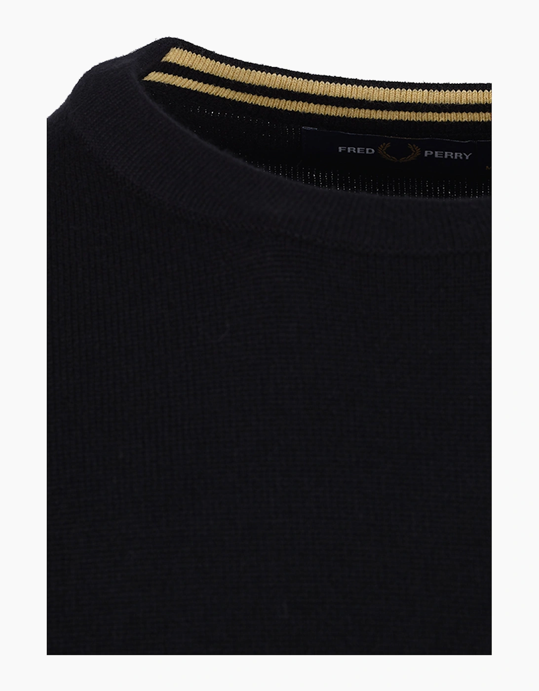 FRED PERRY CLASSIC CREW NECK KNITWEAR BLACK