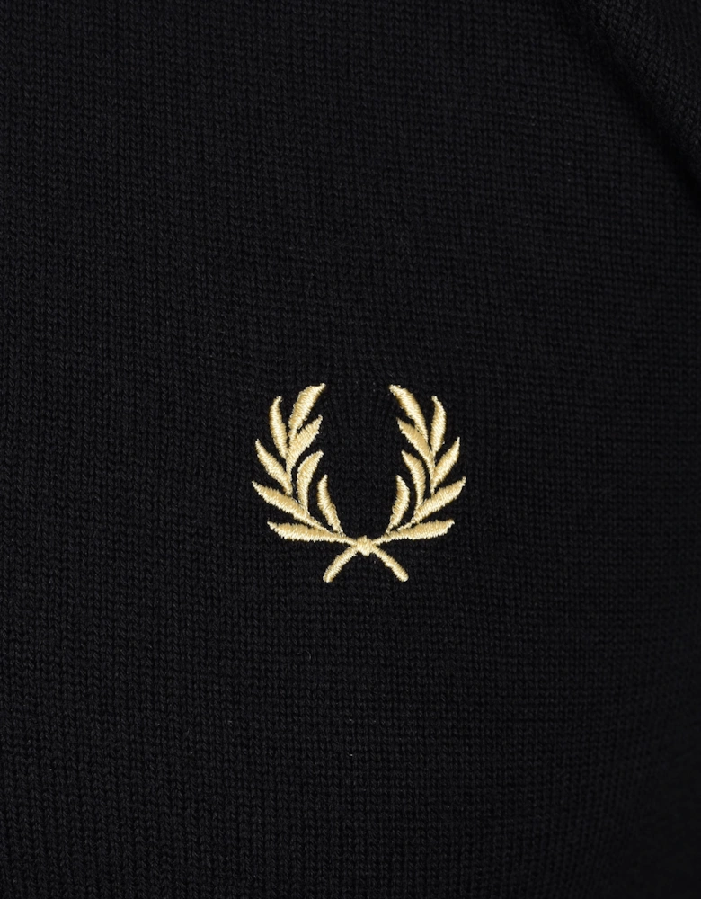 FRED PERRY CLASSIC CREW NECK KNITWEAR BLACK