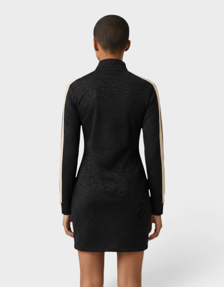 Leopard Track Mini Dress Black White