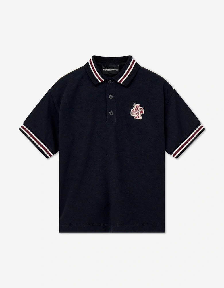 Emporio Armani Boys Logo Polo Shirt in Navy