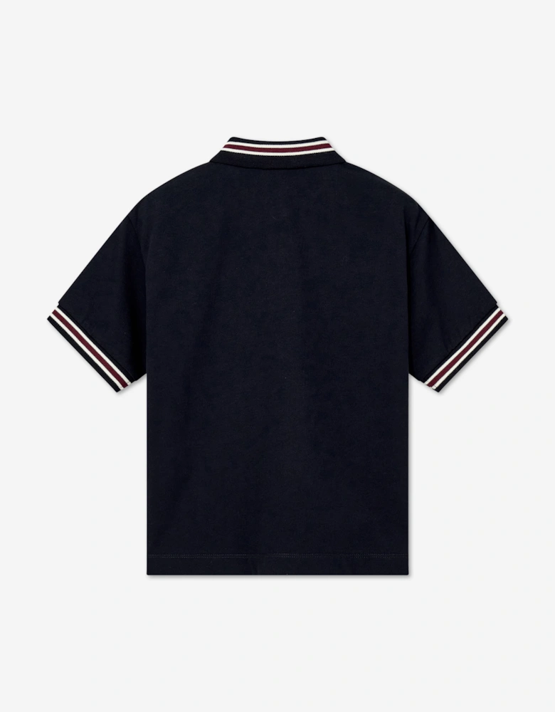 Emporio Armani Boys Logo Polo Shirt in Navy