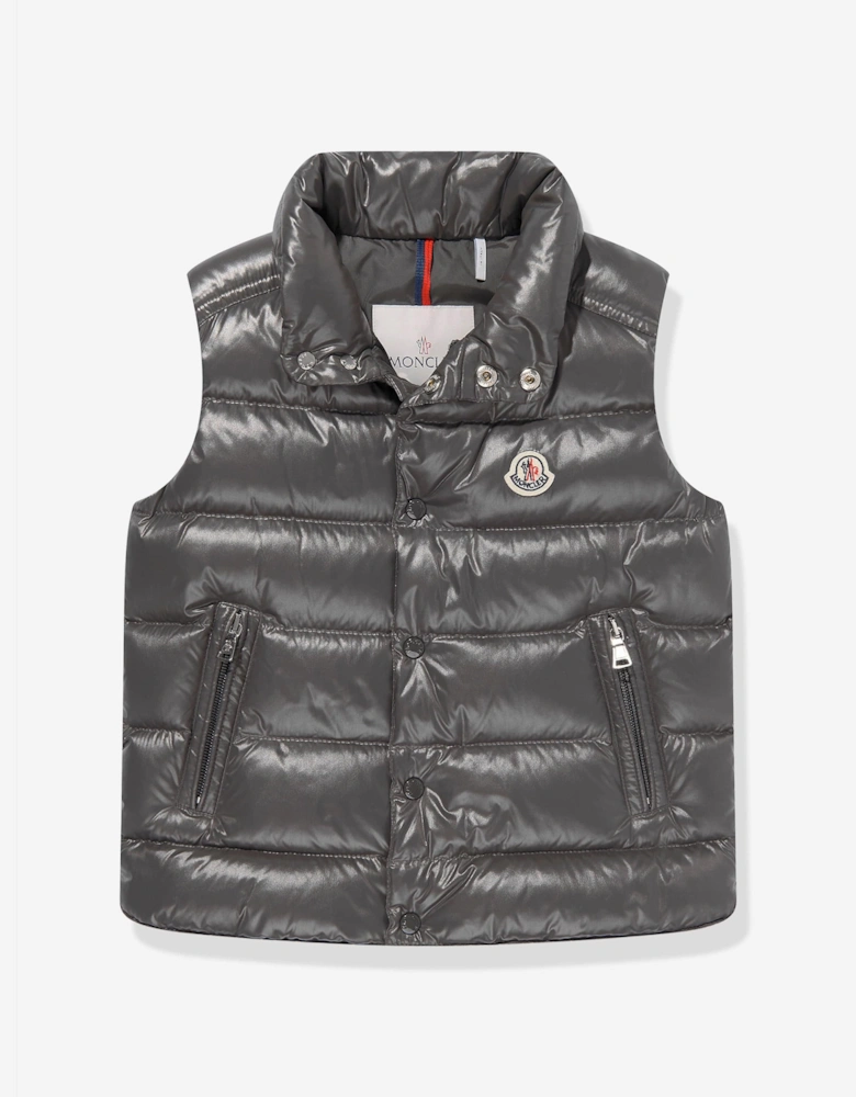 Moncler Enfant Boys Down Padded Tib Gilet in Grey