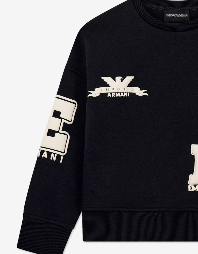 Emporio Armani Boys Logo Sweatshirt in Navy