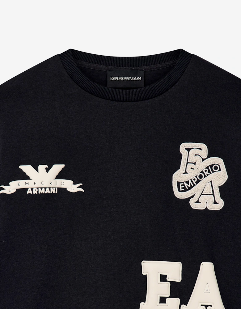 Emporio Armani Boys Logo Sweatshirt in Navy