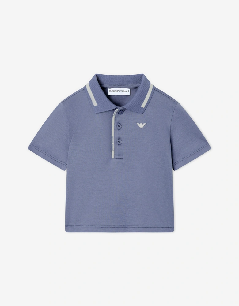 Emporio Armani Baby Boys Logo Polo Shirt in Blue