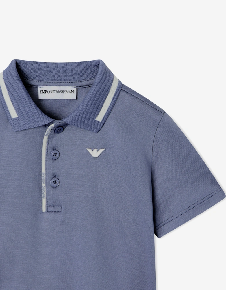 Emporio Armani Baby Boys Logo Polo Shirt in Blue