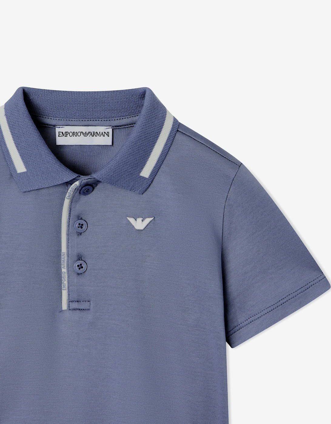 Emporio Armani Baby Boys Logo Polo Shirt in Blue