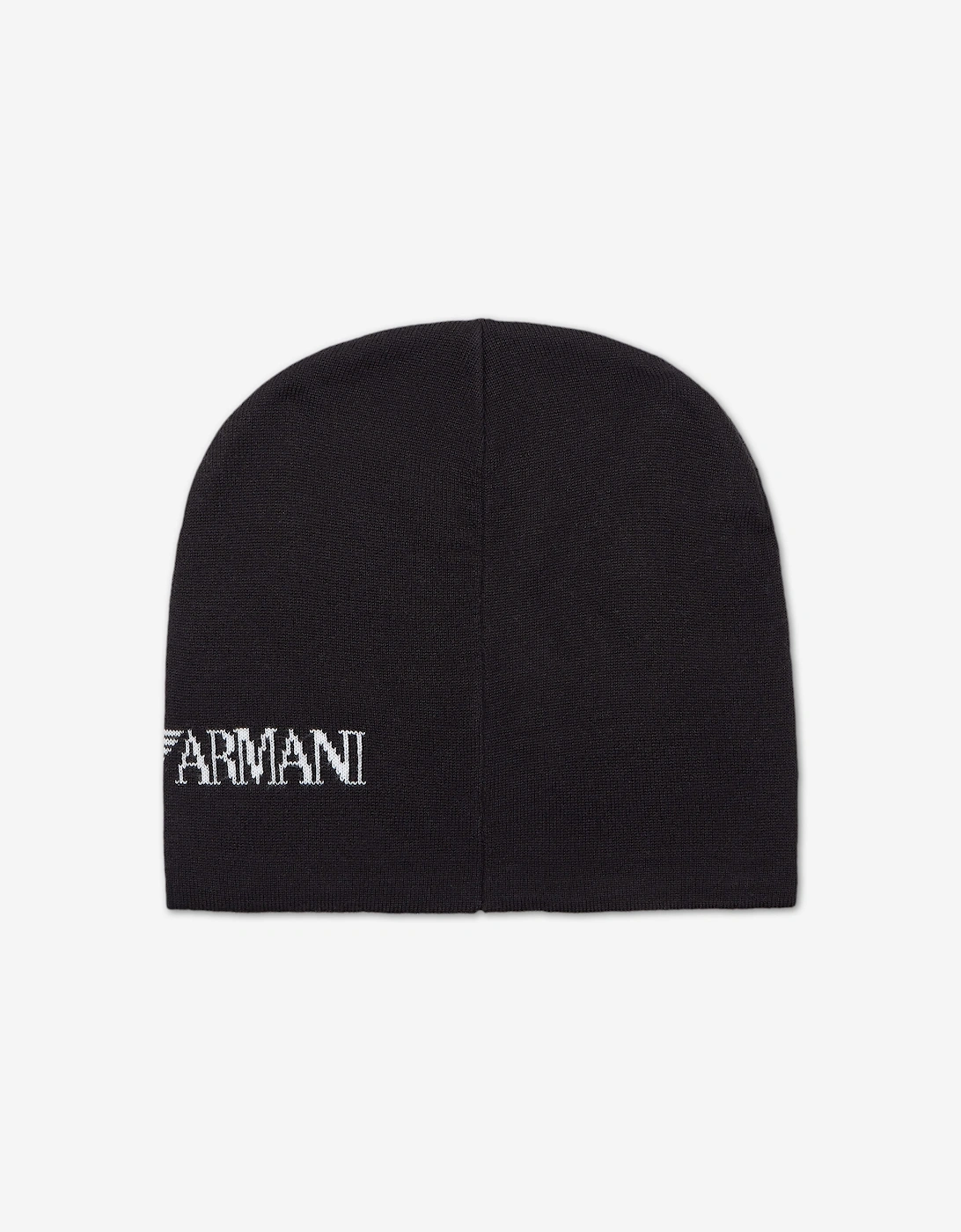 EA7 Emporio Armani Kids Mountain U Extended Logo Beanie in Black