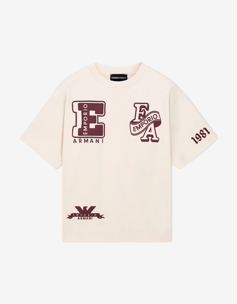 Emporio Armani Boys Logo T-Shirt in Ivory