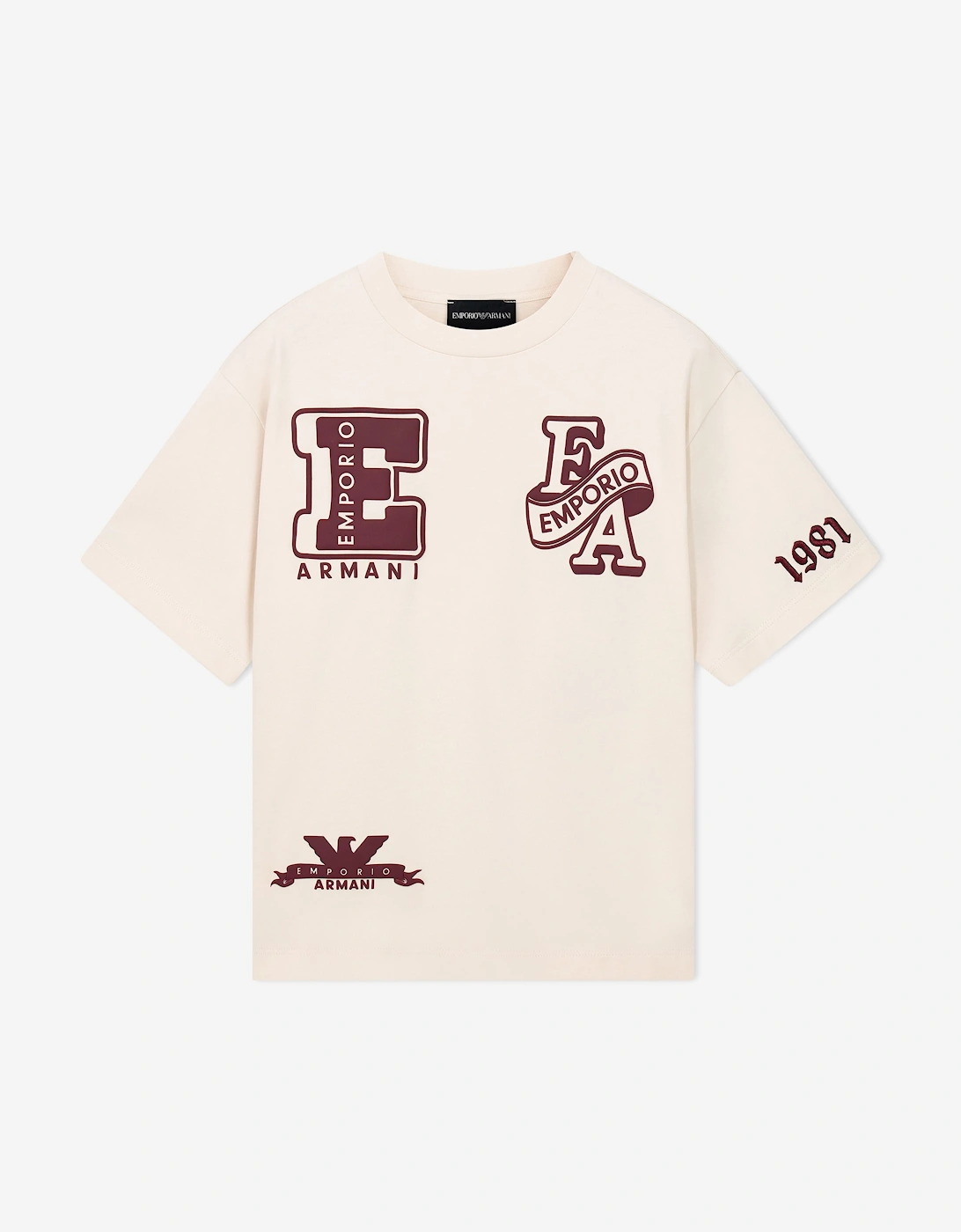 Emporio Armani Boy's Emporio Armani Boys Logo T-Shirt in Ivory - Cream
