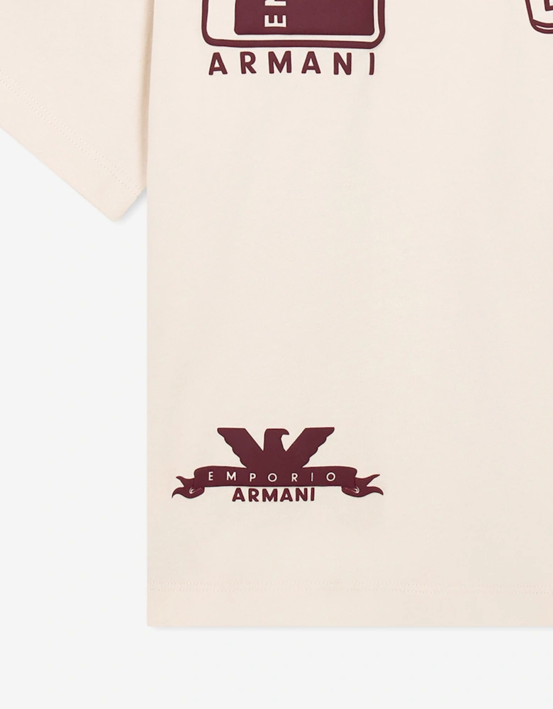 Emporio Armani Boys Logo T-Shirt in Ivory