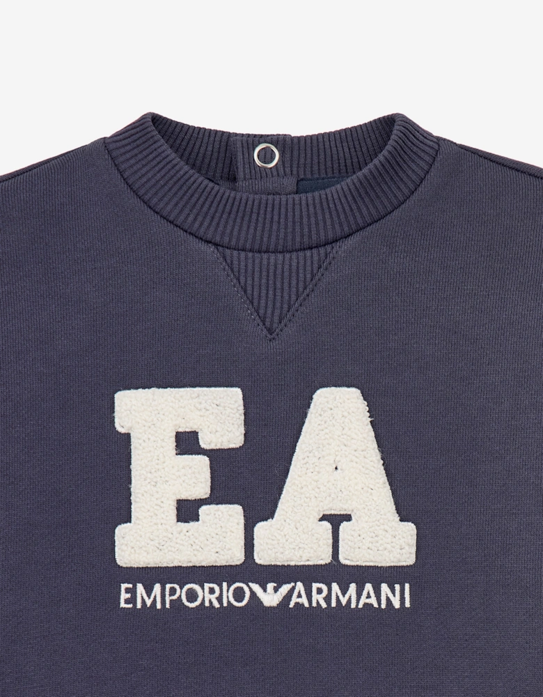 Emporio Armani Baby Boys Logo Sweatshirt in Navy