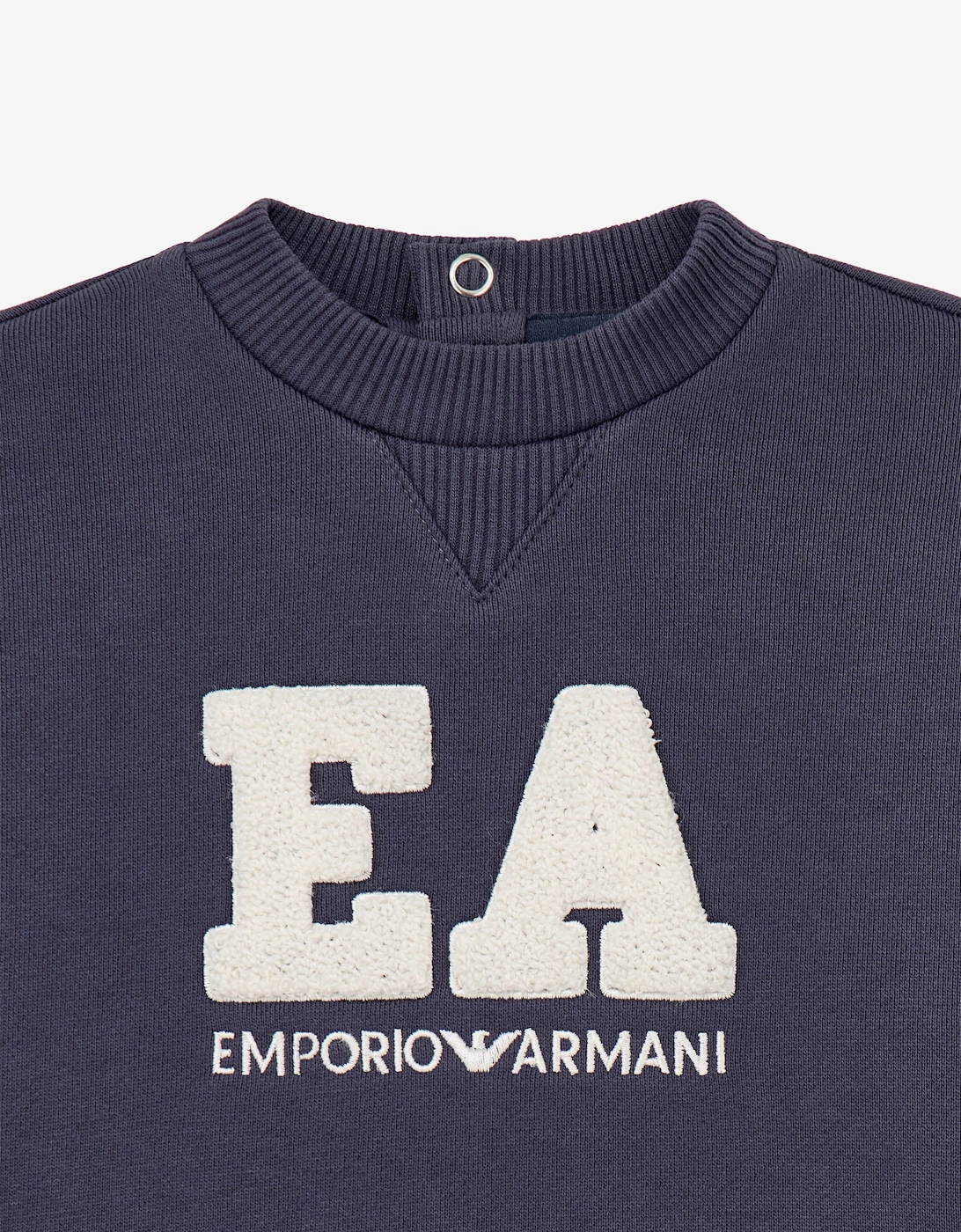 Emporio Armani Baby Boys Logo Sweatshirt in Navy