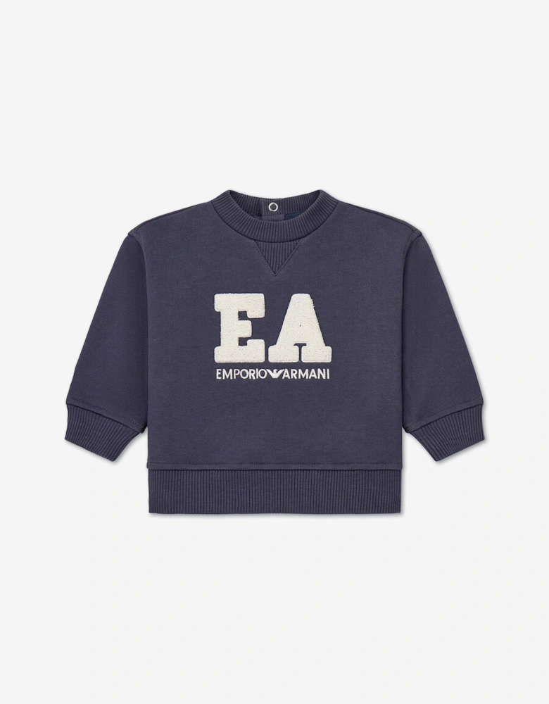 Emporio Armani Baby Boys Logo Sweatshirt in Navy