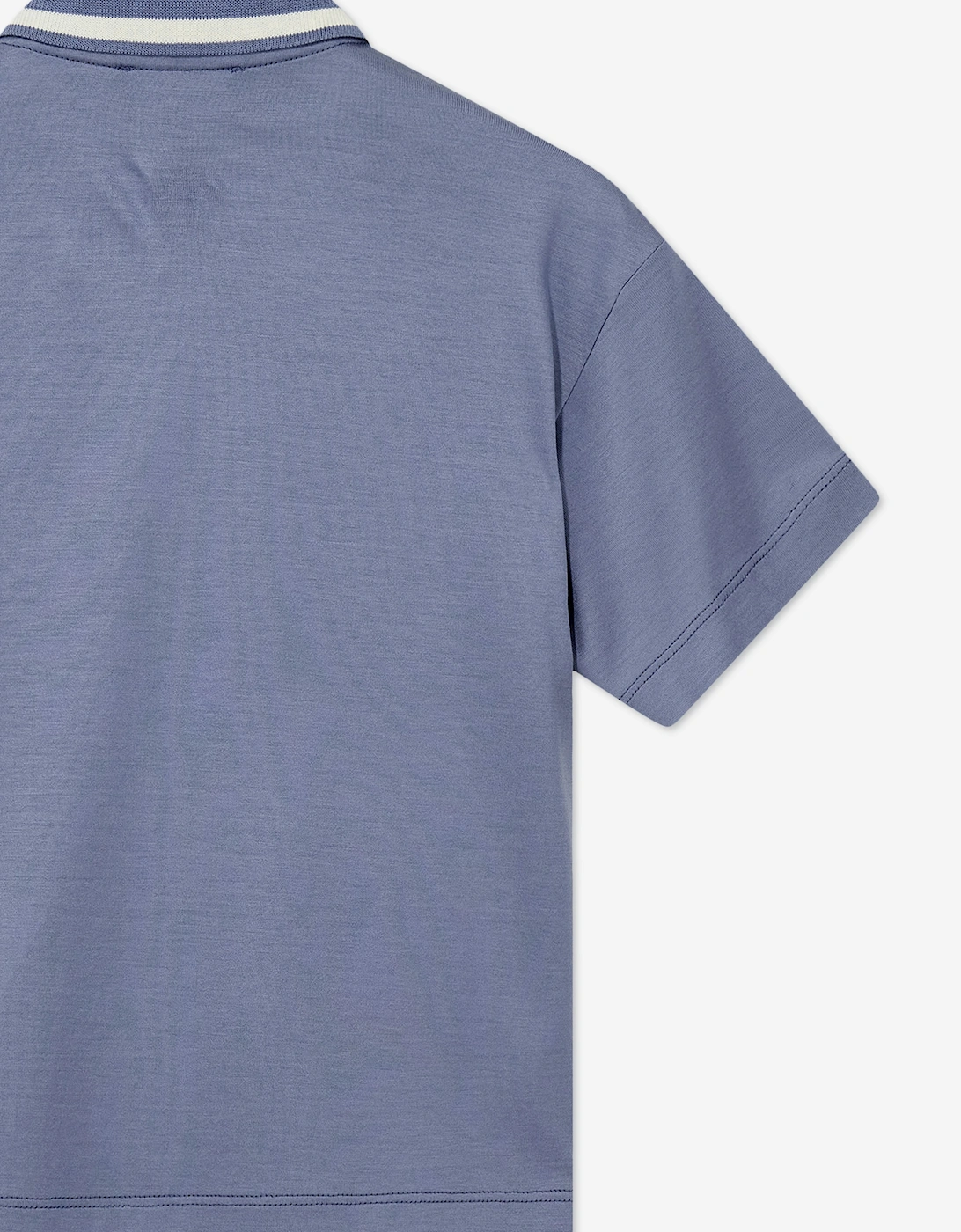 Emporio Armani Boys 1/4 Zip Polo Shirt in Blue