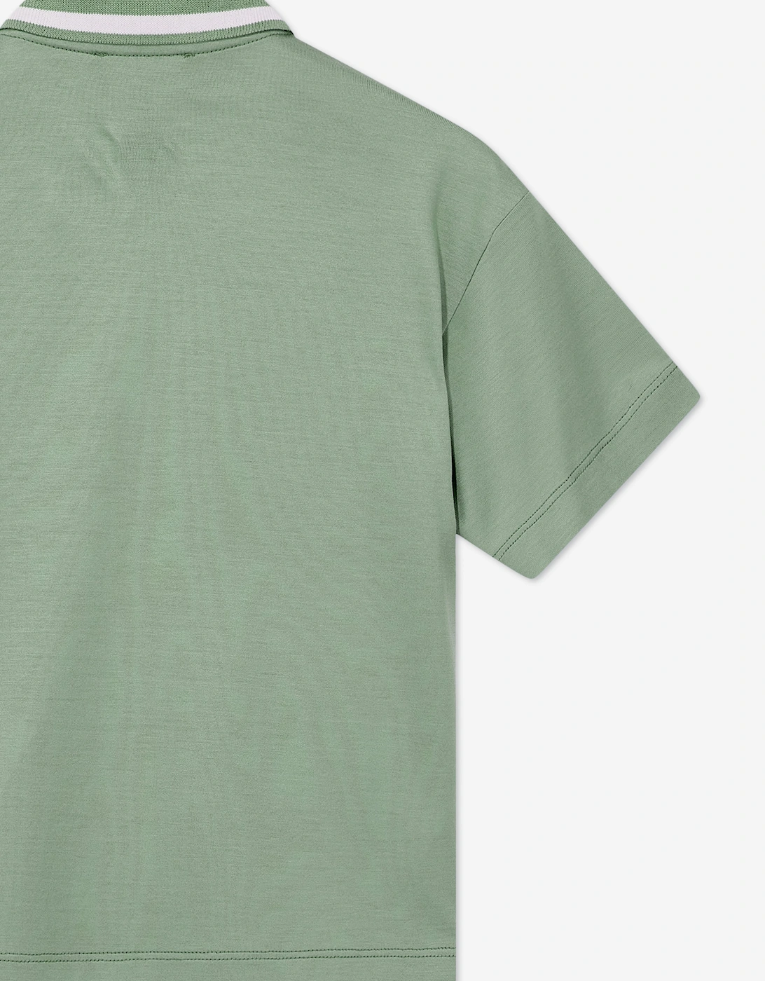 Emporio Armani Boys 1/4 Zip Polo Shirt in Green
