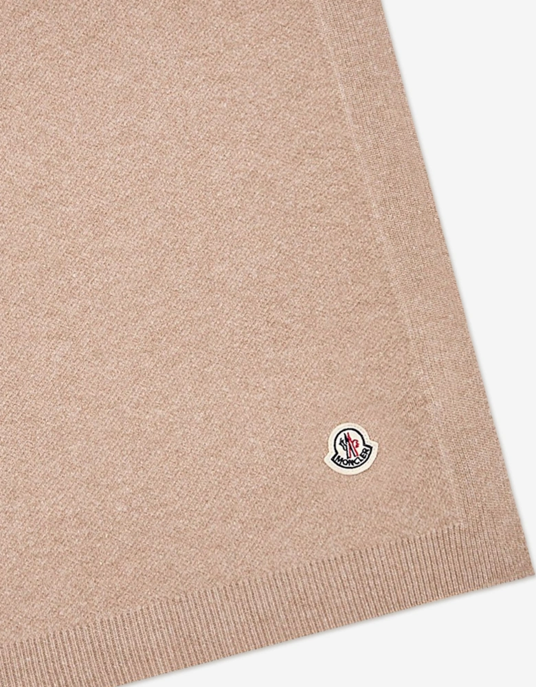 Moncler Enfant Baby Wool and Cashmere Blanket with Gift Box in Beige