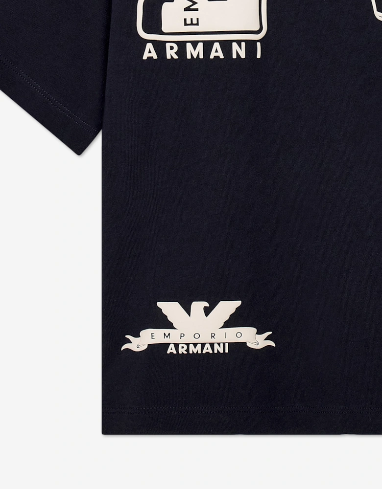 Emporio Armani Boys Logo T-Shirt in Navy