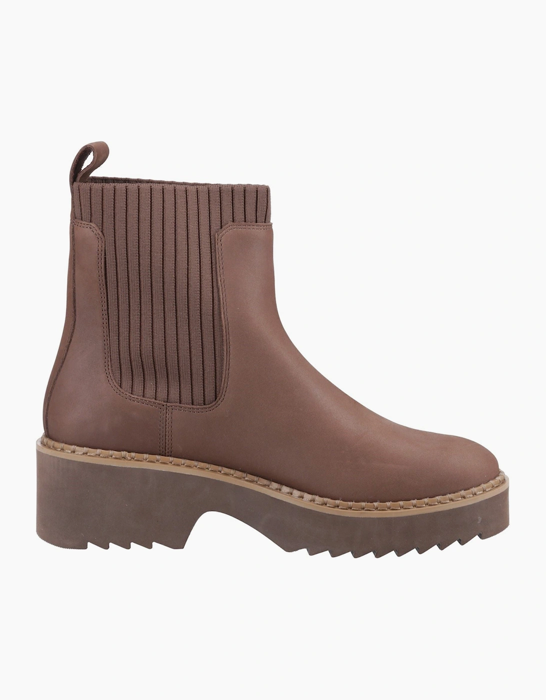 TOMS Millie Leather Women's Oak Brown Heeled Ankle Boots