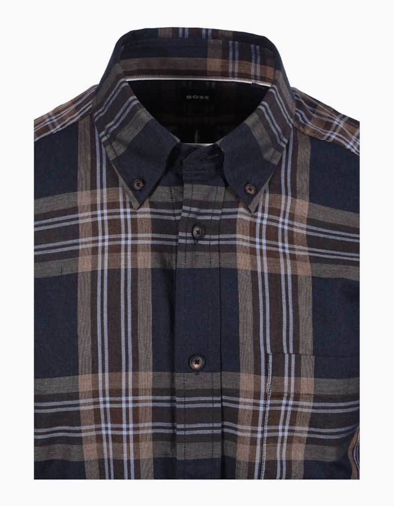 Boss Black H LIAM CHECK SHIRT MEDIUM BROWN