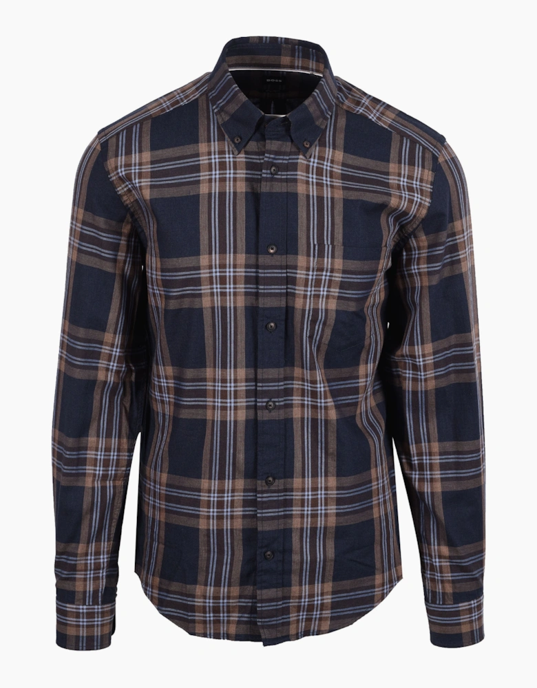 Boss Black H LIAM CHECK SHIRT MEDIUM BROWN