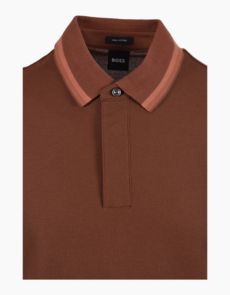 Boss Black H PARRIS POLO MEDIUM BROWN