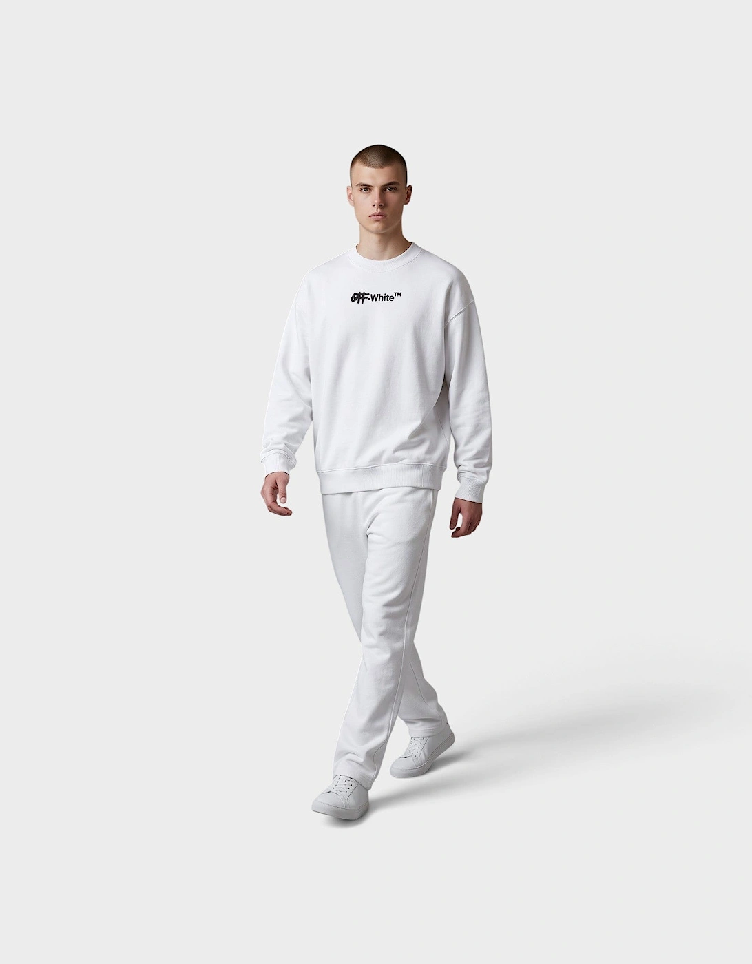 Spray Helv Skate Crewneck White