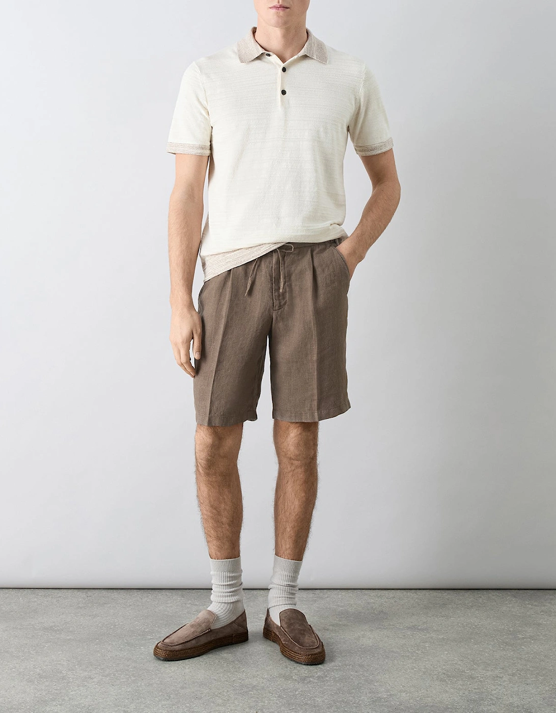 Oliver Sweeney Garment Dyed Linen Drawstring Shorts