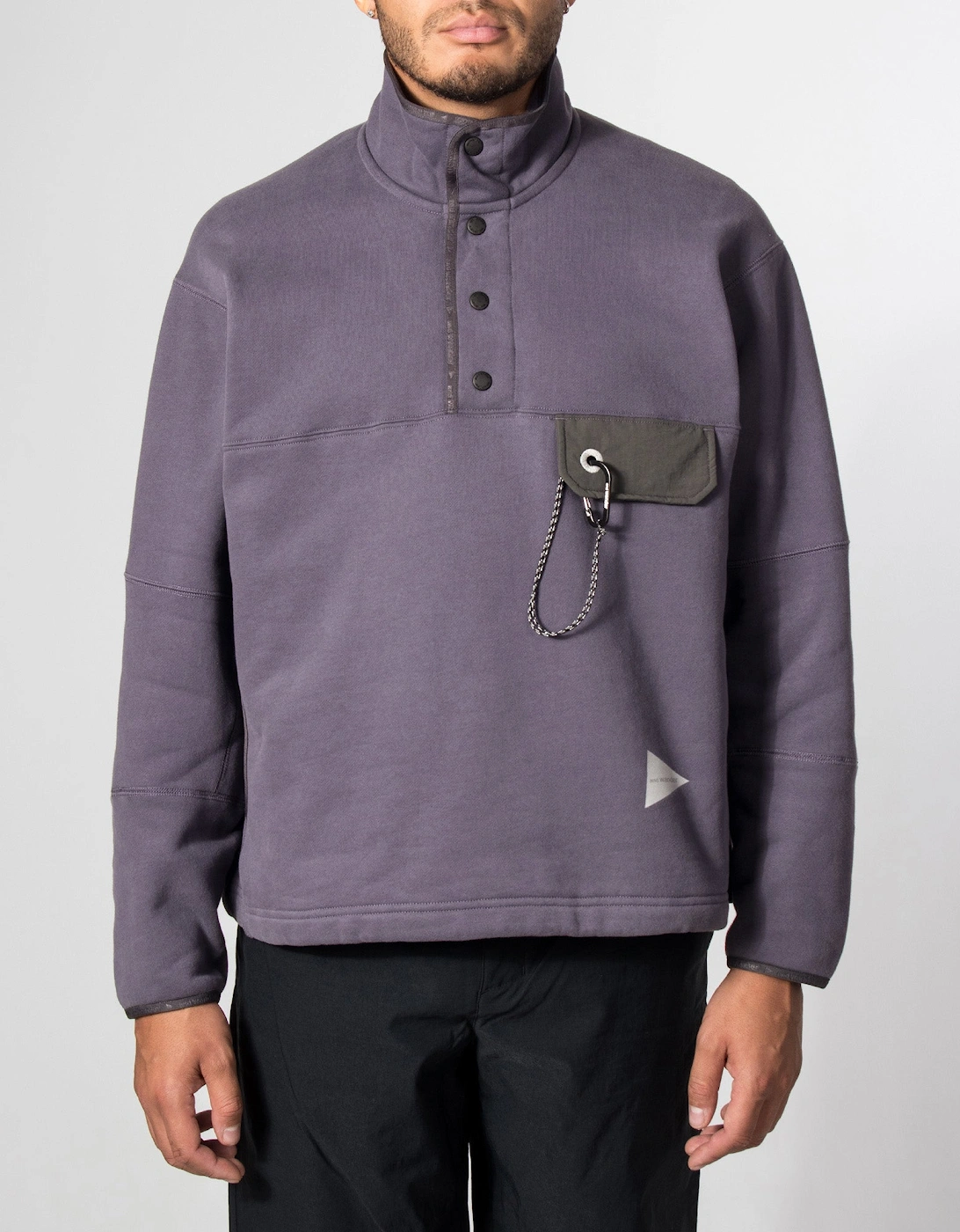 Relaxed Fit Button Placket Overhead Sweatshirt