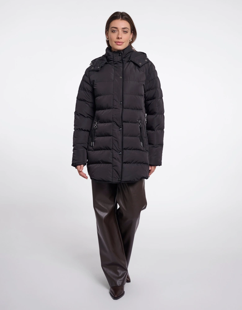 Rino & Pelle Nusa Womens Padded Coat With Detachable Hood - Black