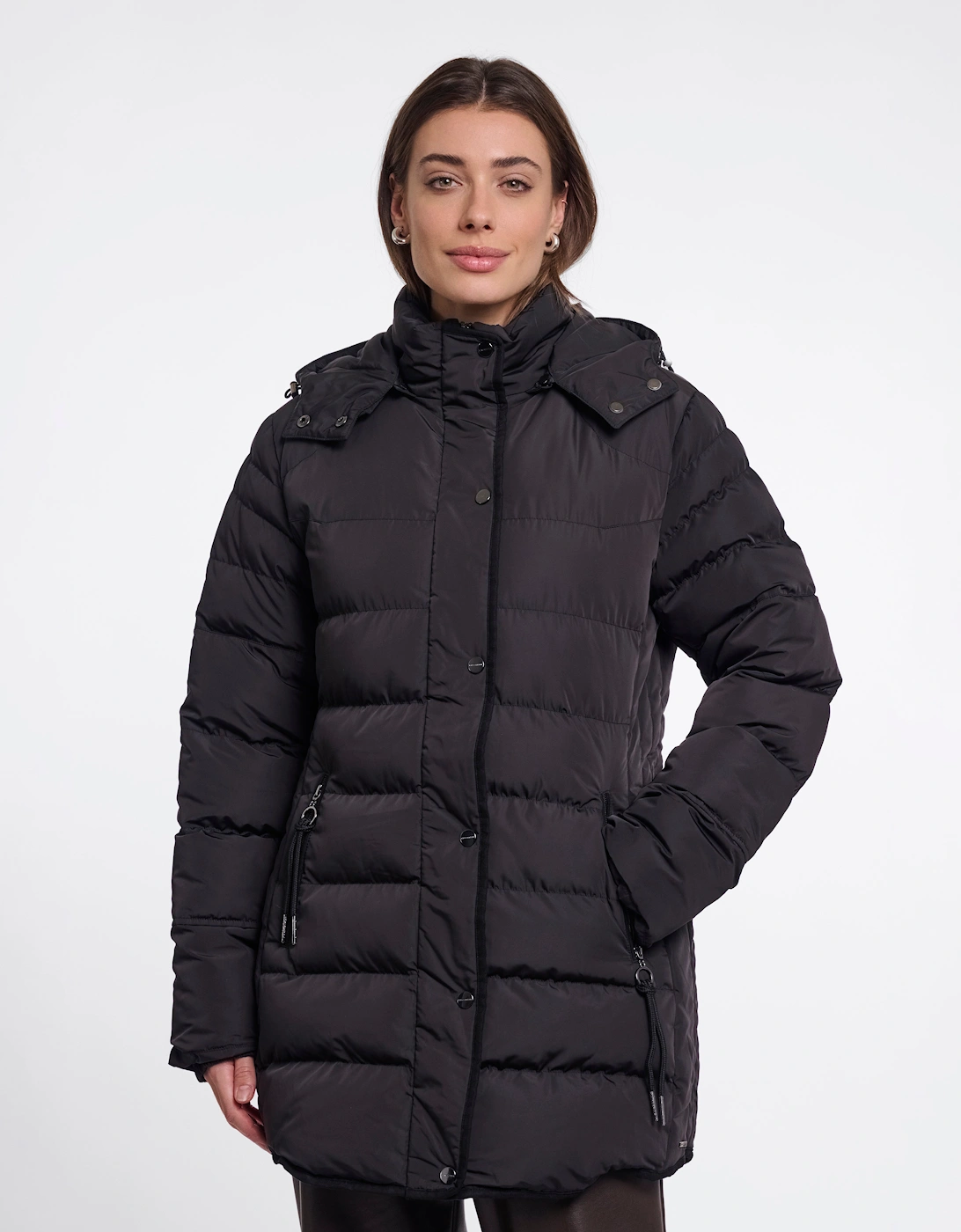 Rino & Pelle Nusa Womens Padded Coat With Detachable Hood - Black