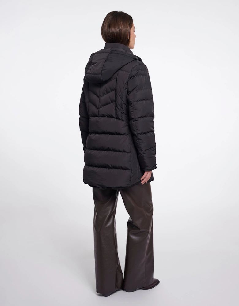 Rino & Pelle Nusa Womens Padded Coat With Detachable Hood - Black