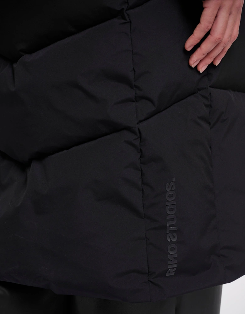 Rino & Pelle Zendaya Womens Padded Coat With Hood - Black