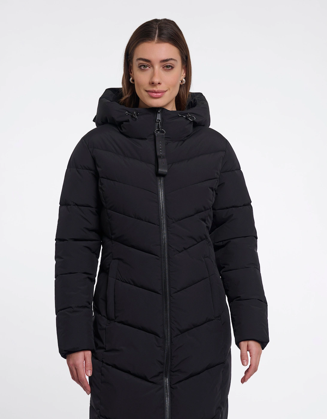 Rino & Pelle Zendaya Womens Padded Coat With Hood - Black