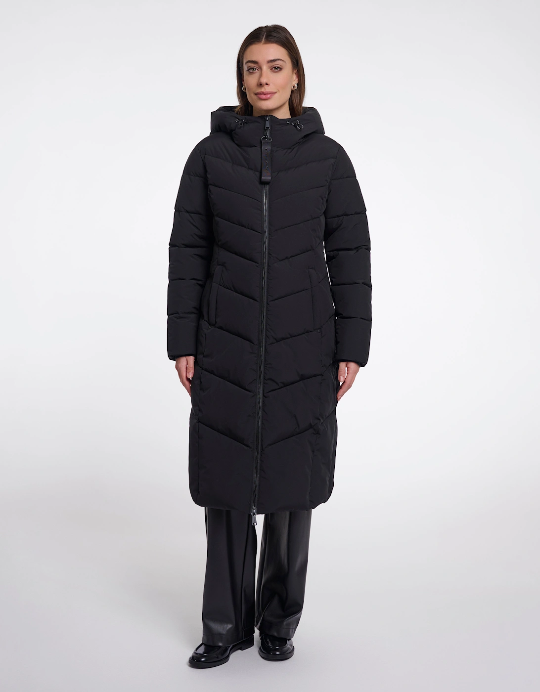 Rino & Pelle Zendaya Womens Padded Coat With Hood - Black