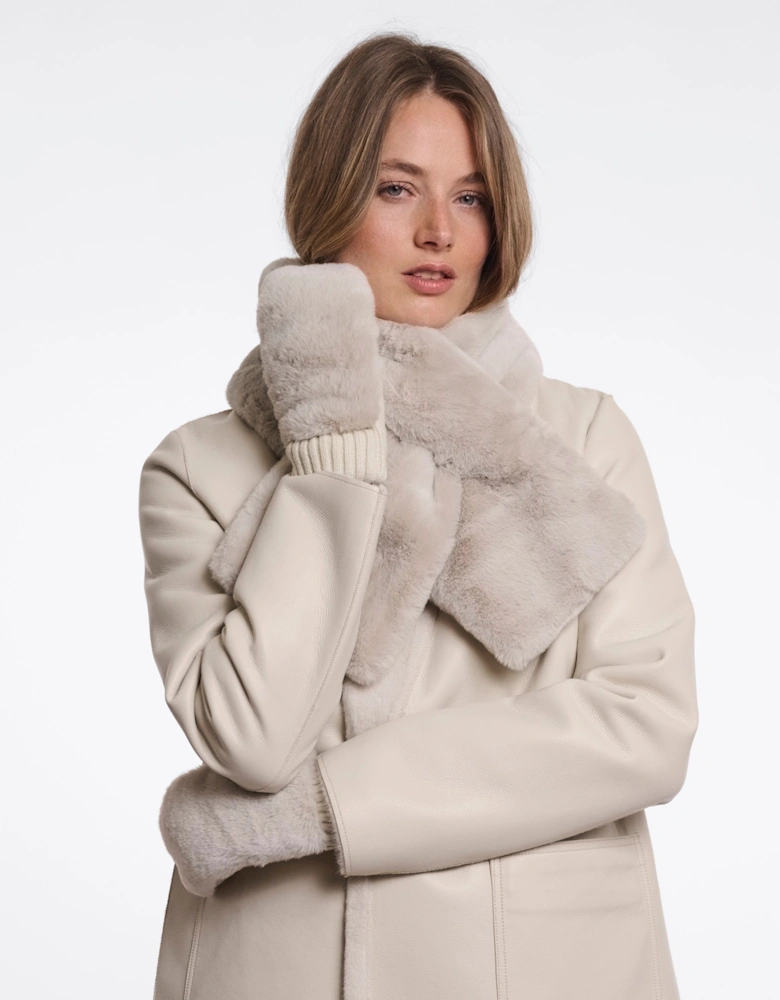 Rino & Pelle Oxo Womens Faux Fur Gloves - Birch
