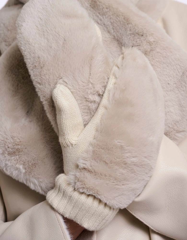 Rino & Pelle Oxo Womens Faux Fur Gloves - Birch
