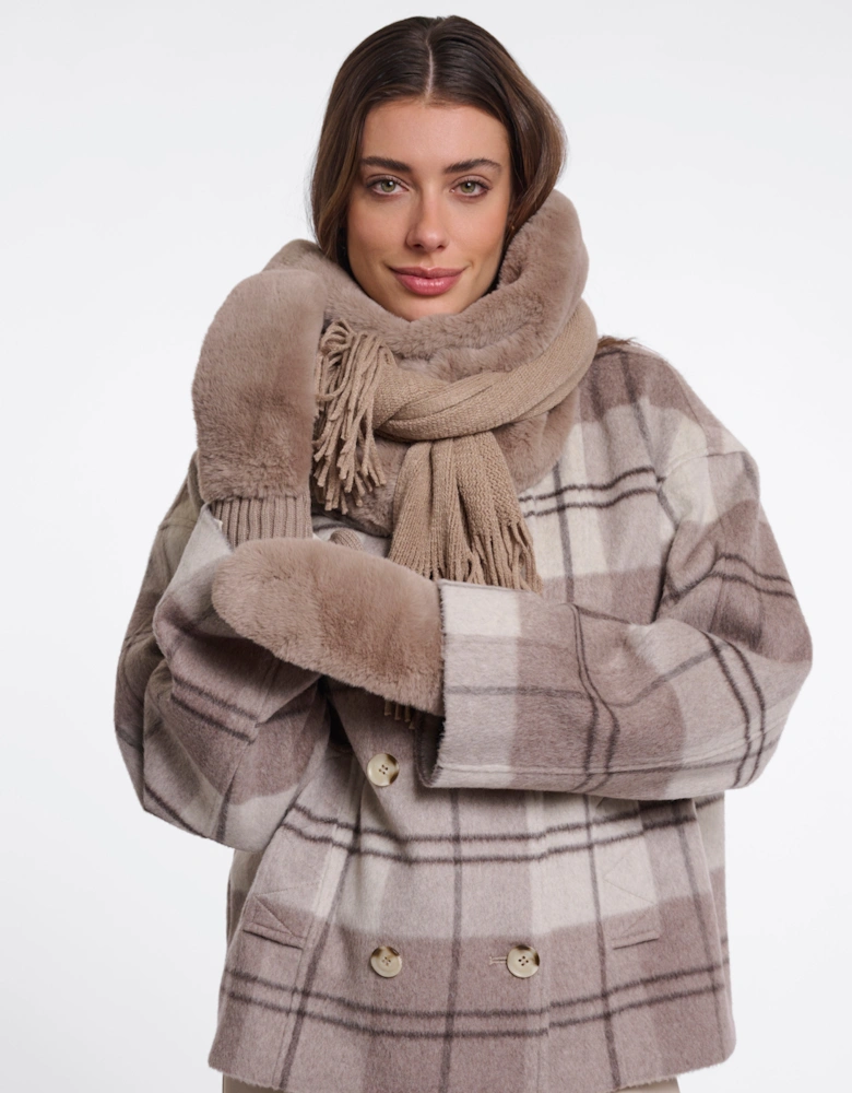 Rino & Pelle Oxo Womens Faux Fur Gloves - Mocha Latte