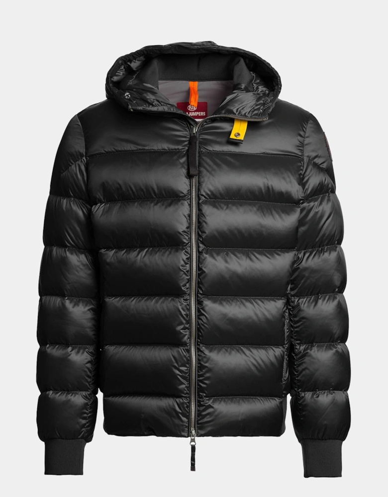 Parajumpers Pharrell Mens Hooded Down Bomber Jacket - Black 541