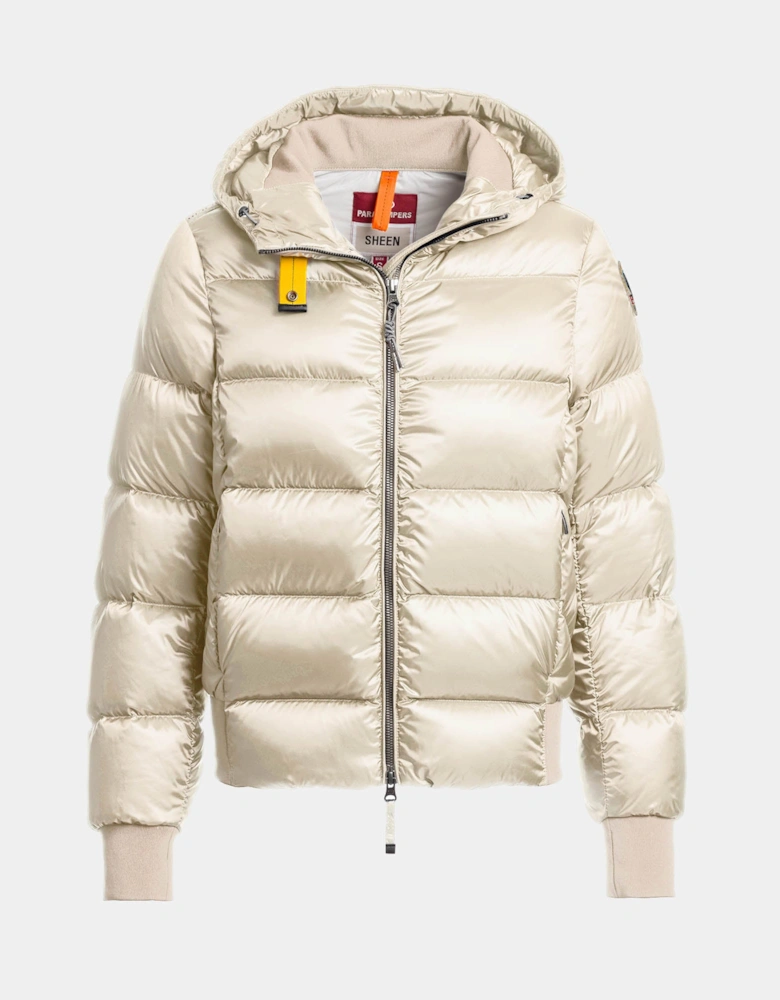 Parajumpers Mariah Womens Hooded Down Bomber Jacket - Warm Ivory 132