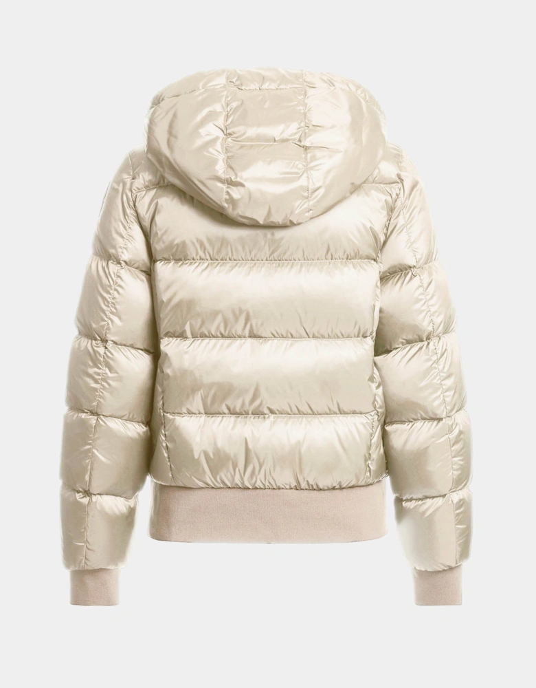 Parajumpers Mariah Womens Hooded Down Bomber Jacket - Warm Ivory 132