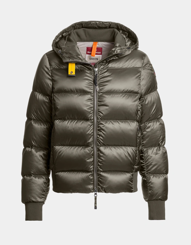 Parajumpers Mariah Womens Hooded Down Bomber Jacket - Taggia Olive 218