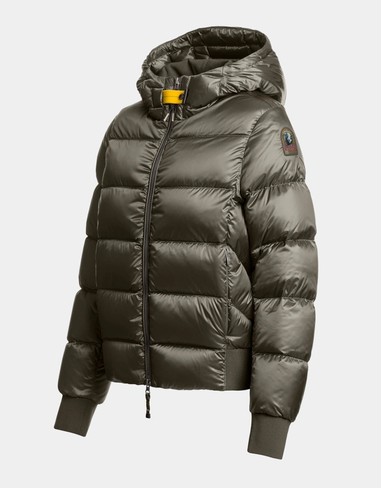 Parajumpers Mariah Womens Hooded Down Bomber Jacket - Taggia Olive 218