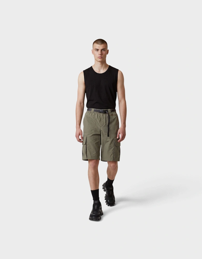 Industrial Belt Cargo Shorts Green