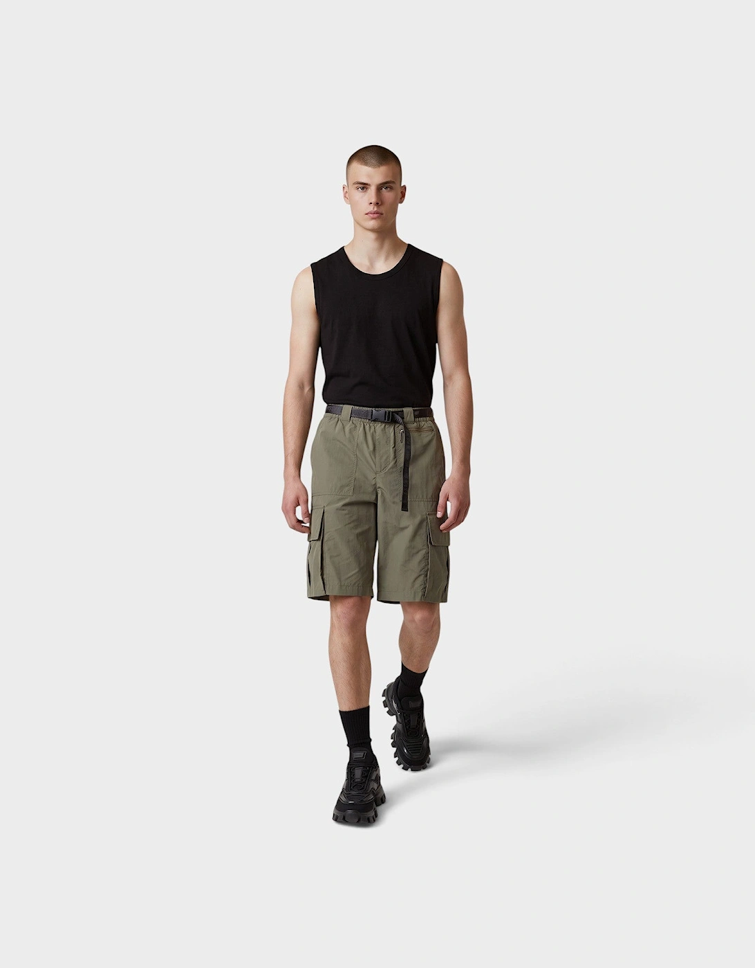 Industrial Belt Cargo Shorts Green