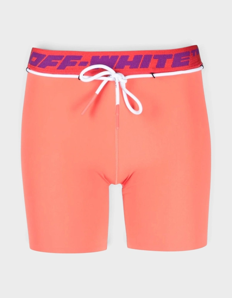 Logo Waistband Track Shorts Coral Red